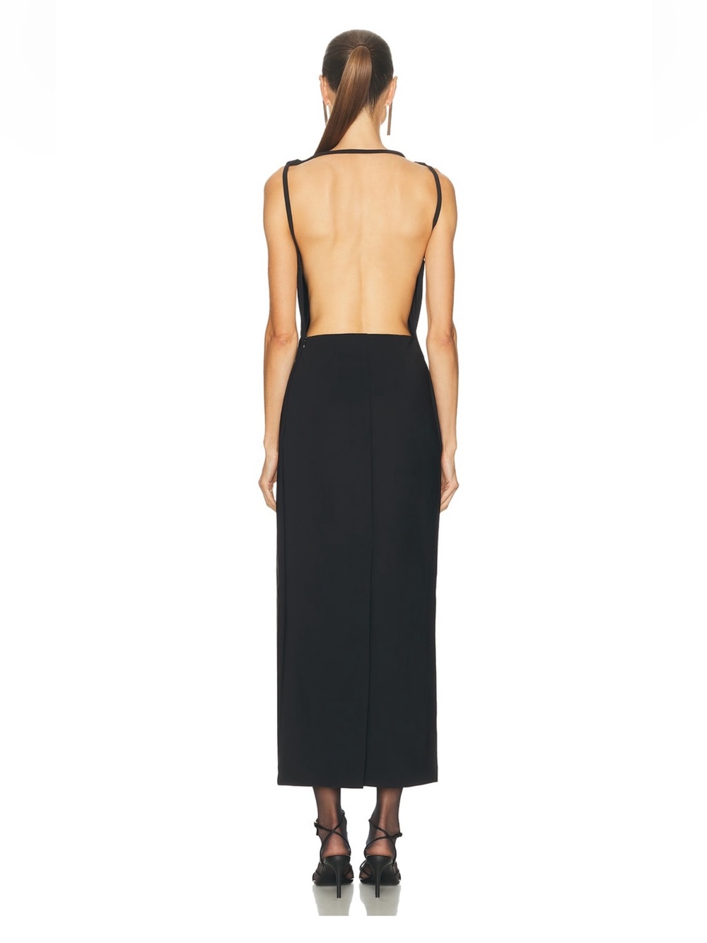 NWT Rohe Open Back Black Maxi Dress Size 36/4 - Picture 3 of 7